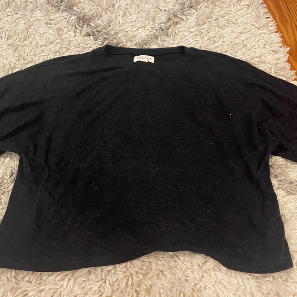 wool balloon sleeve shirt (not cropped)
